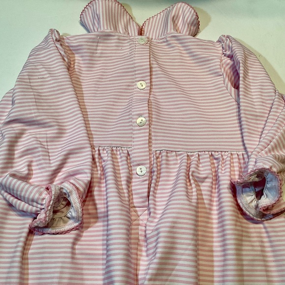 12M Smocked Pink & White Thanksgiving Turkey Outfit - Picture 4 of 9